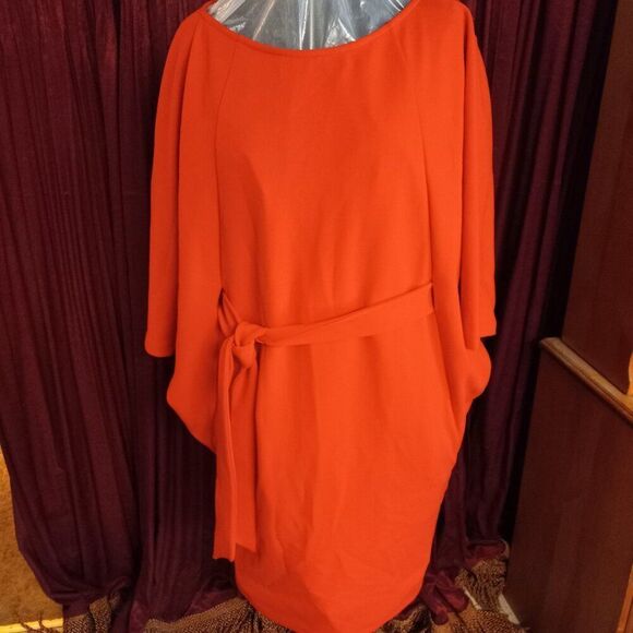 Gabrielle Union New York & Company Women's Batwing Style XL Orange Midi … - Picture 3 of 11